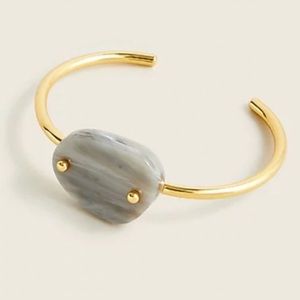 J. Crew Acetate Stone Open Cuff Bracelet Gray Gold Plated NWT ❤️FINAL SALE